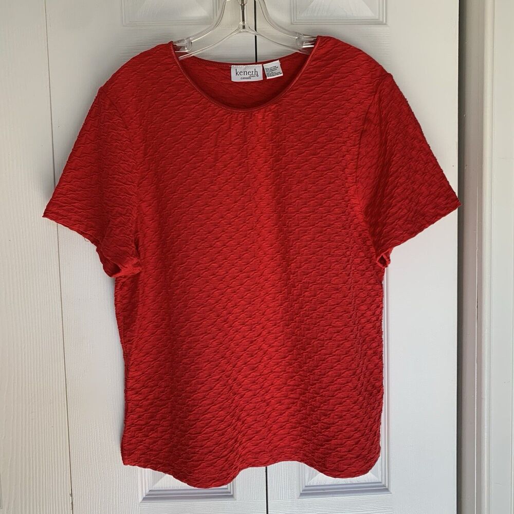 Vintage 80s Kenneth Too Top Women’s Size L Red - Picture 9 of 16